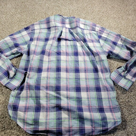 Vineyard Vines Shirt Mens Large Check Button Down Colorful Whale Preppy - Picture 6 of 7